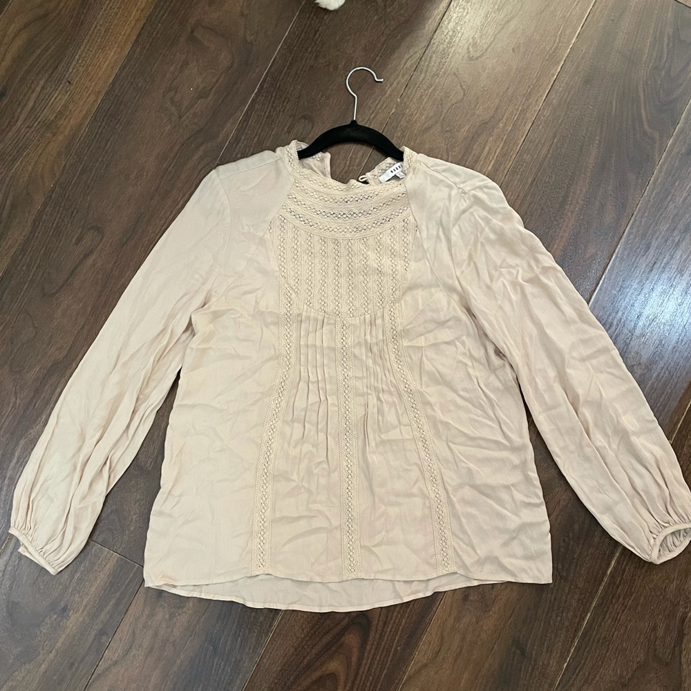 Ro & de cream long sleeve blouse - Picture 1 of 4
